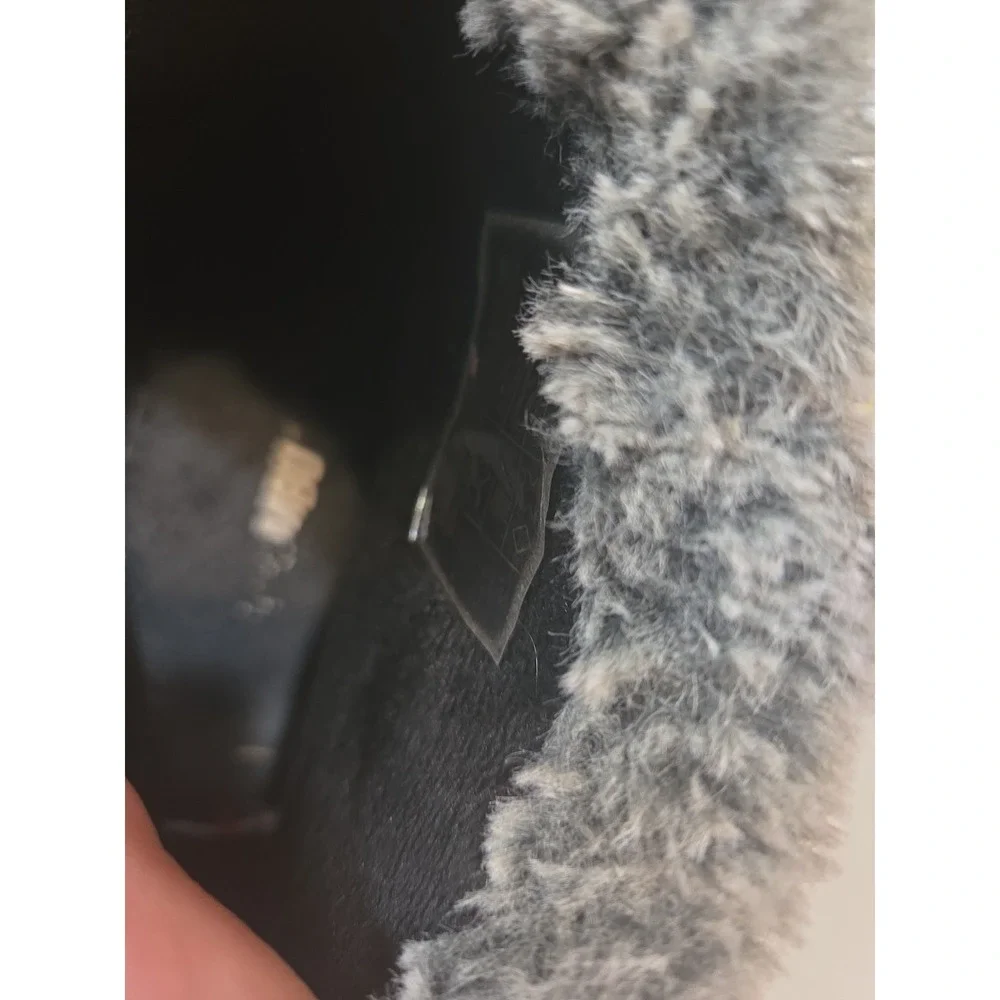 Khombu Iris Women 10m Winter Snow Boots Black Suede Faux Fur Side Zip...